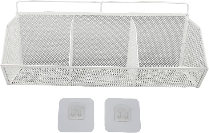 Metal Wire Basket, 3 Grids Wall Hanging Baskets, Wall Mount Slanted Opening - Image 6