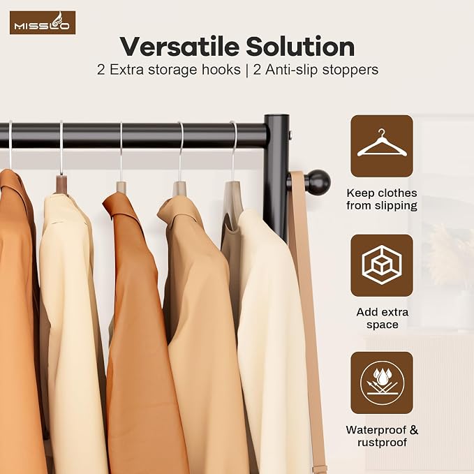 MISSLO Small Clothes Racks for Hanging Clothes Clothing Rack - Image 8