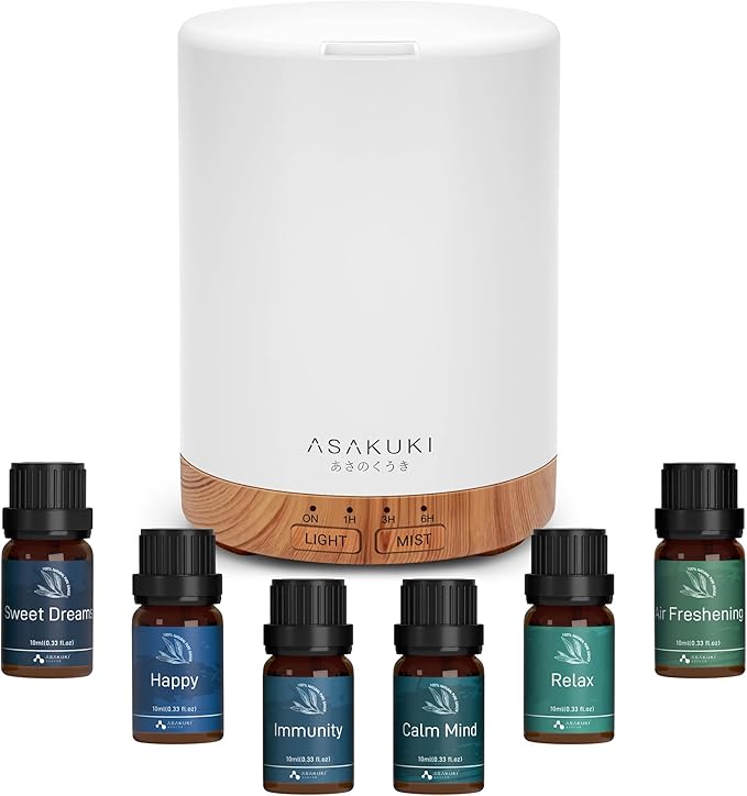 ASAKUKI Essential Oil Diffuser, Aromatherapy Cool Mist Home Humidifier by ASAKUKI