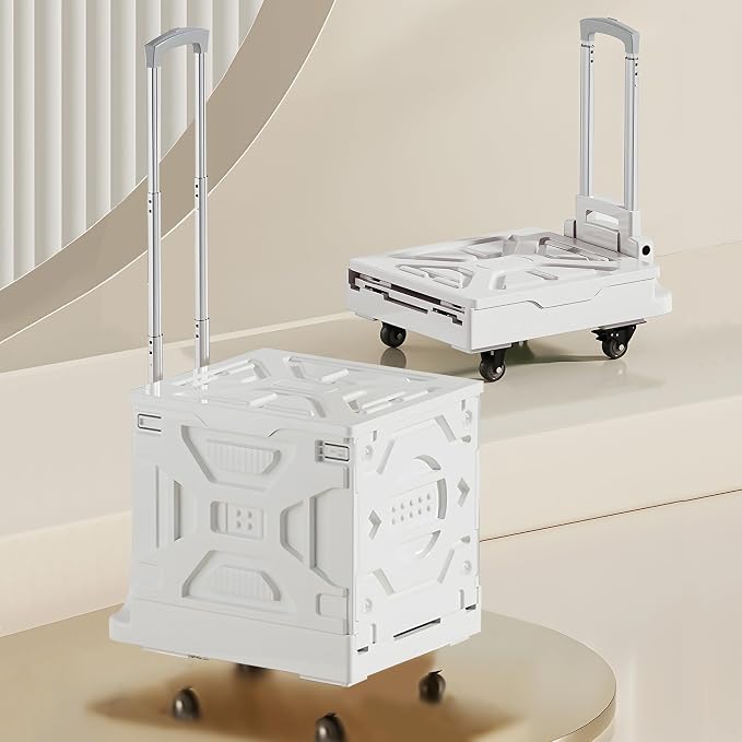 VECELO 66L Heavy-Duty 2-in-1 Foldable Utility Cart, Large Capacity Rolling Crate by VECELO