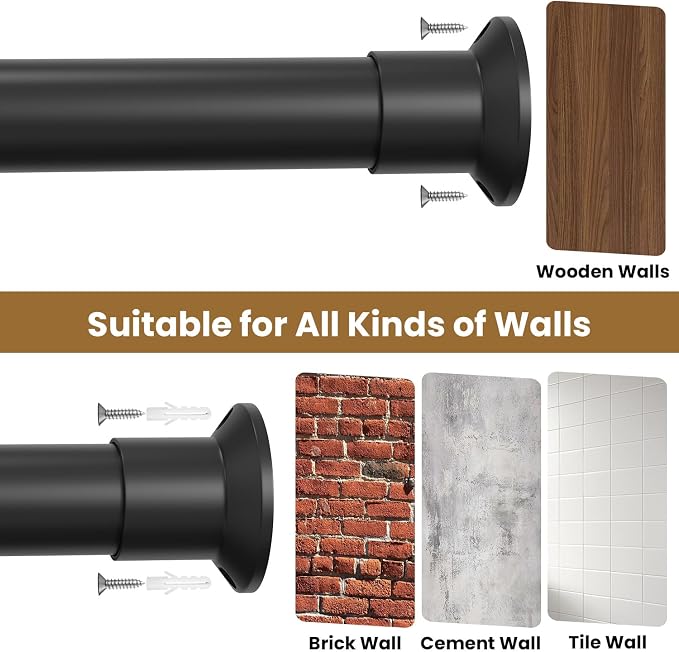 Closet Rod, 18 to 32 Inches Matte Black Closet Rods - Image 4