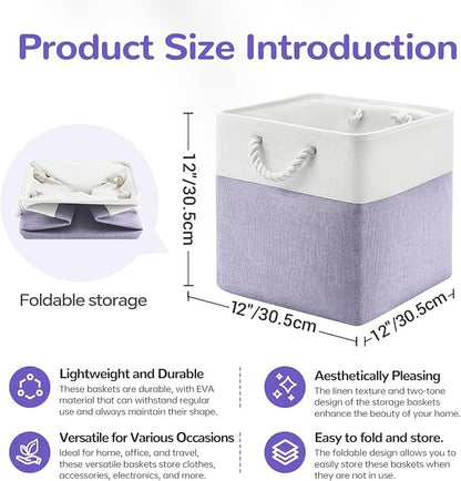 12x12 Inch Foldable Fabric Cube Storage Bins - Image 7