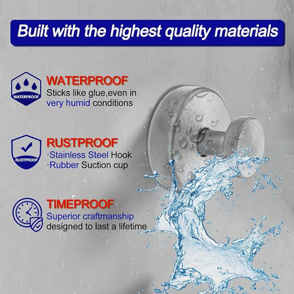 Bntuk Suction Cup Hooks for Shower, Removable Towel Hooks for Bathroom Window - Image 3
