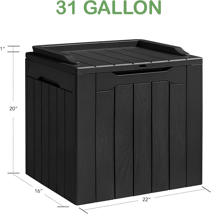 Homall 31 Gallon Resin Deck Box Waterproof Outdoor Storage Lockable Indoor - Image 5