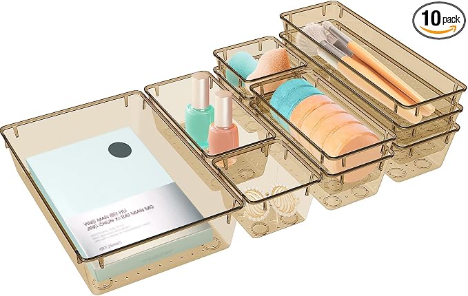 10 PCS Drawer Organizer Set, 5 Varied Size Bathroom and kitchen Drawer cabinet by StorMiracle