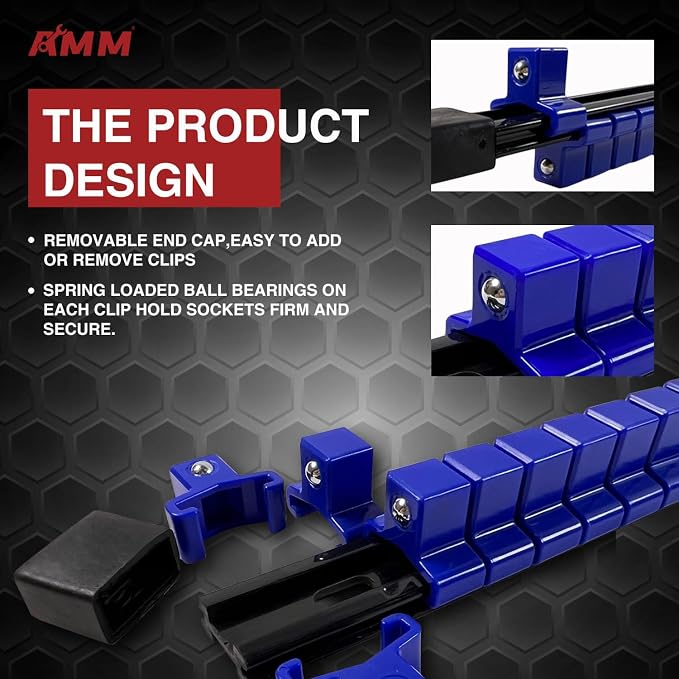 AMM 9-Piece Socket Organizer, 1/2 inch, 3/8 inch and 1/4 inch Drive ABS - Image 3