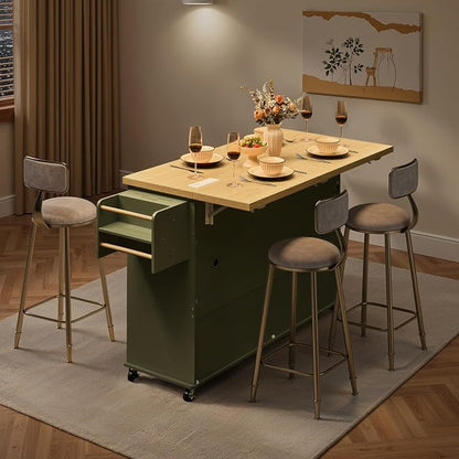 60.2" Kitchen Islands with Storage, Kitchen Island Cart with Trash Can Storage - Image 7