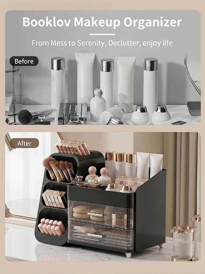 Booklov Makeup Organizer for Vanity, Large Capacity Cosmetic Display Case - Image 7