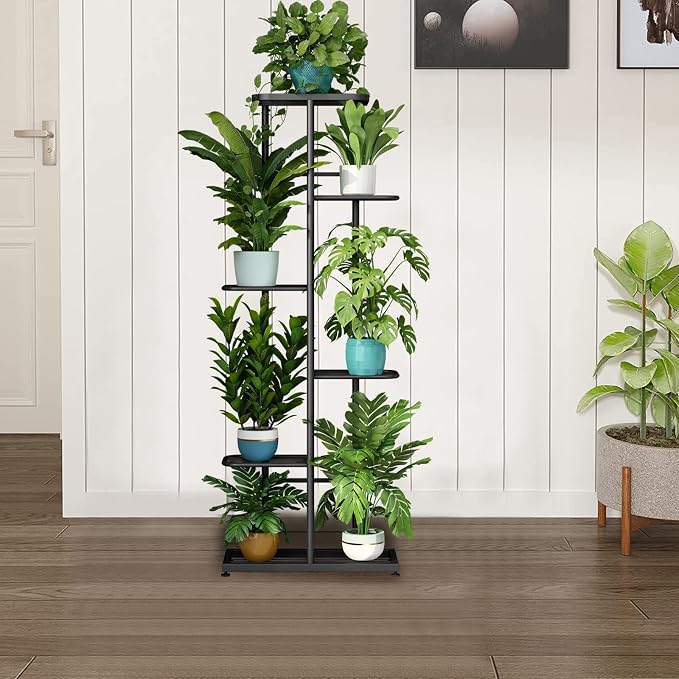 LINZINAR Plant Stand Indoor Outdoor Metal 6 Tier 7 Potted Multiple Flower Pot - Image 7