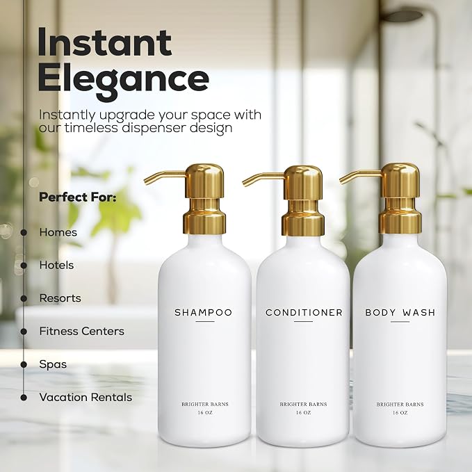 Luxury Shampoo and Conditioner Dispenser Set by Brighter Barns - Image 2