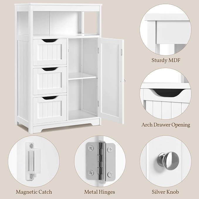 Yaheetech Bathroom Floor Cabinet Wooden Storage Organizer - Image 7