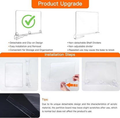 Fixwal 12 PCS Detachable Acrylic Shelf Dividers - Image 7