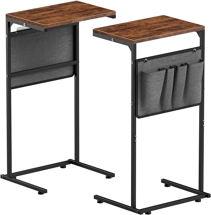 Vantic C Shaped End Table Set of 2, Small Side Table by Vantic