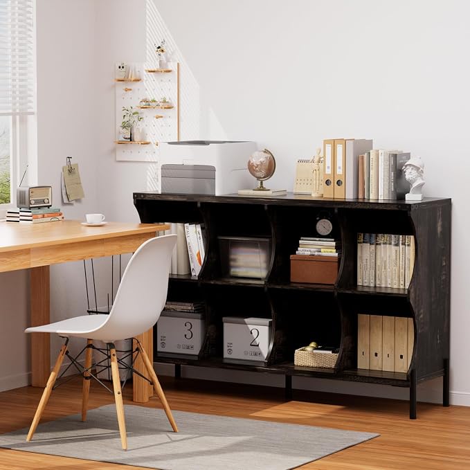 8 Cube Storage Shelf Organizer, Low Book Shelf Bookcase Entryway Table - Image 5