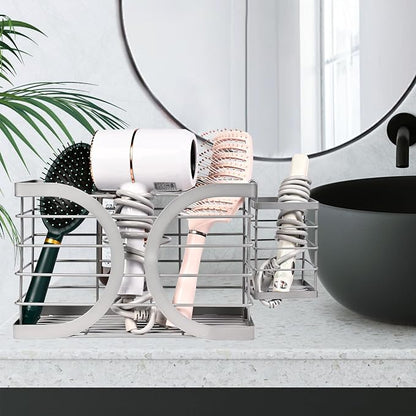 Elegant Light Gray Wall Mounted Hair Dryer Holder - Image 7