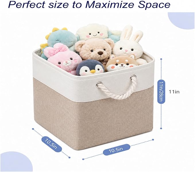 Cube Storage Bins, Collapsible Fabric Storage Cubes Bins, 11 Inch Cube Storage - Image 3