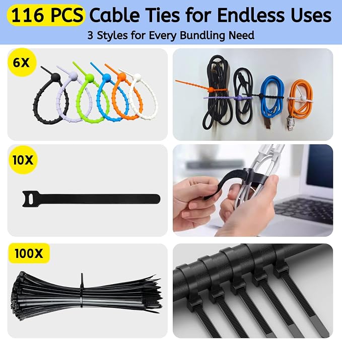 Cable Box - Cable Management Kit, Medium Cord Hider Box to Conceal Power Strip - Image 5