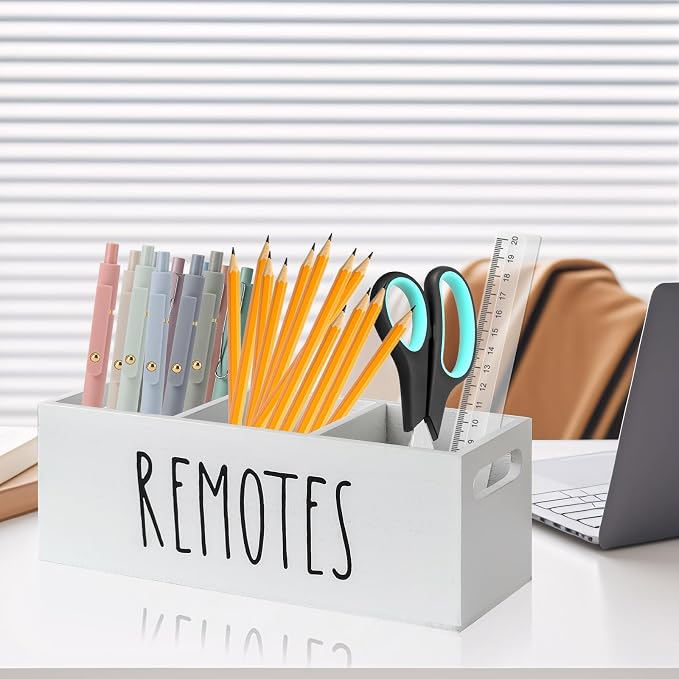 Remote Control Holder for Table, Wooden TV Remote Holder, Remote Storage Box - Image 5