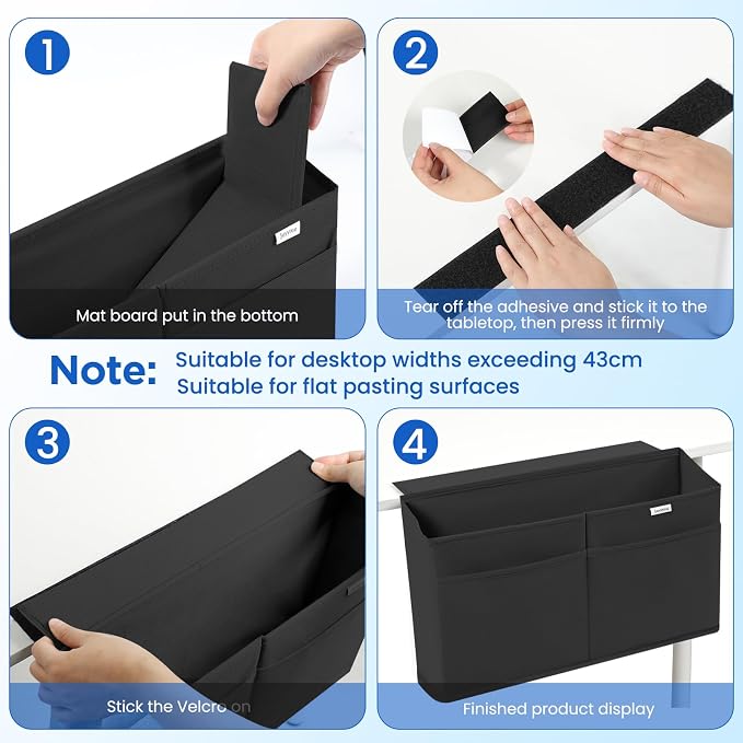 Desk Side Hanging Organizer, Adhesive Storage Bag - Image 5