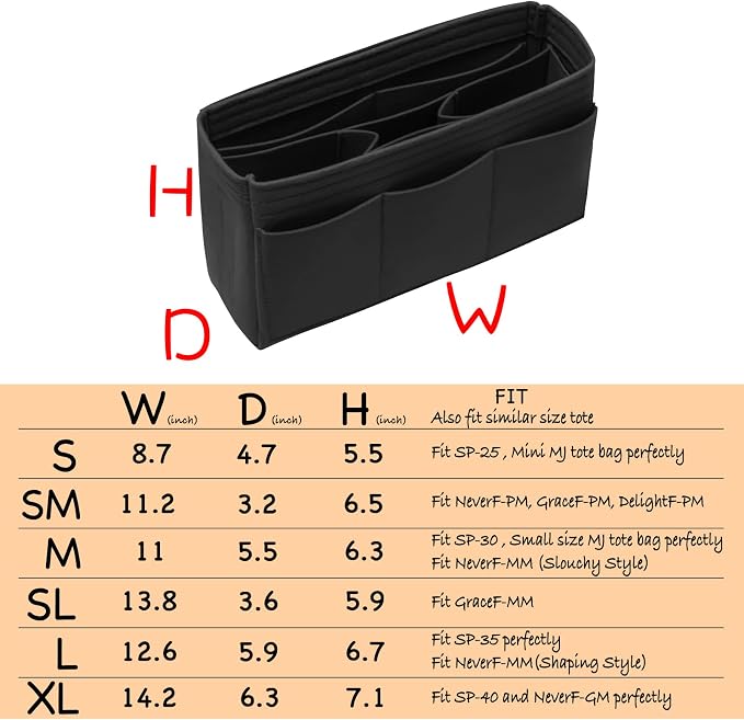 DailyPlus Felt Bag Organizer Insert - Image 2