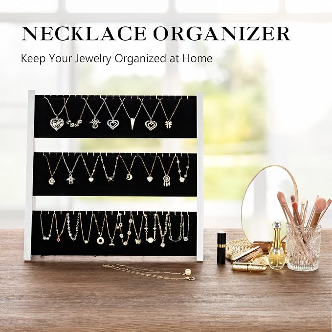 Necklace Organizer, 3-Tier Necklace Holder Jewelry Organizer Stand - Image 6
