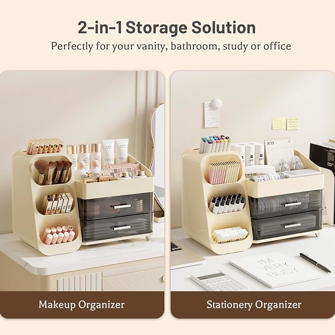 Aveniee Makeup Organizer with Drawers, Large Bathroom Countertop Storage - Image 7