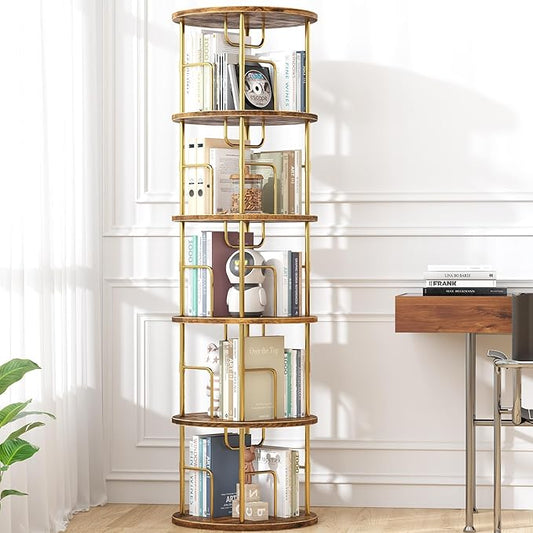 5Tier Rotating Bookshelf, 360 ° Display Stackable Spinning Bookshelf Tower by Unknown