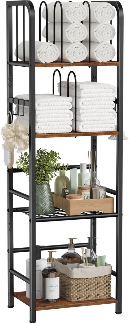 Snughome Towel Rack Free Standing 4-Tier M-Shaped Detachable Dividers, Metal by Snughome