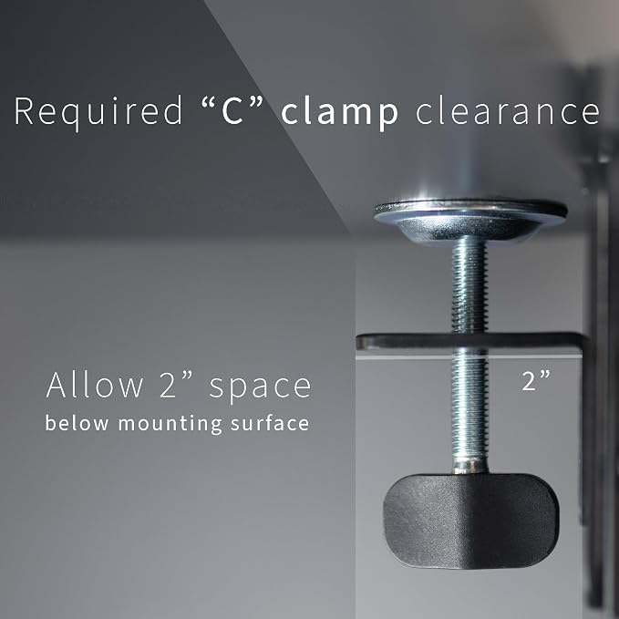 VIVO Black Clamp-on 30 x 12 in Desk Extender, DESK-EXT30 | Foldable, Wrist - Image 7
