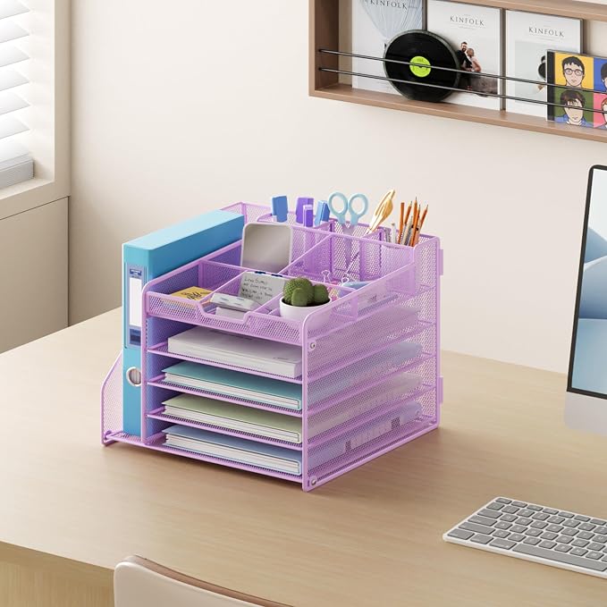 Lavatino 5-Tier Metal Mesh Desk Organizer - Image 5