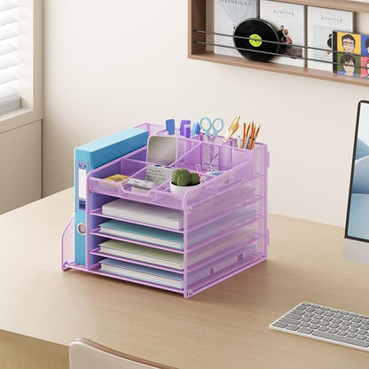 Lavatino 5-Tier Metal Mesh Desk Organizer - Image 5