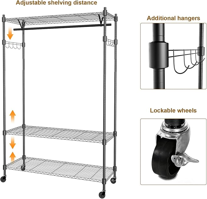 BATHWA Rolling Garment Rack - Image 6