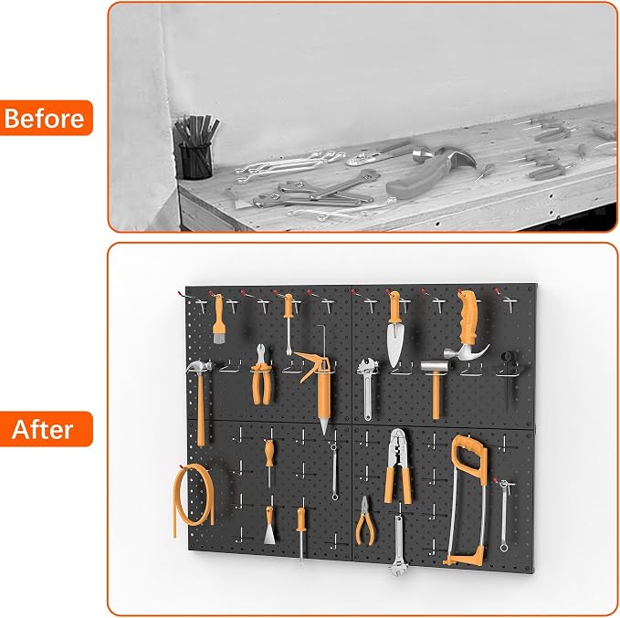 TORACK 4 PCS 12"x16" Metal Pegboard Panels - Image 9