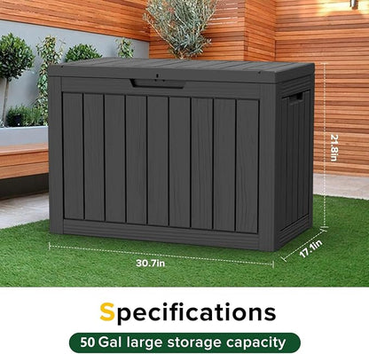 EasyUp 50 Gallon Outdoor Storage Box Waterproof Lockable Deck Boxes | UV - Image 2