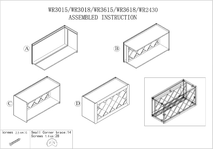 Solid Wood RTA Wine Bottle Rack Wall Cabinet - Image 6