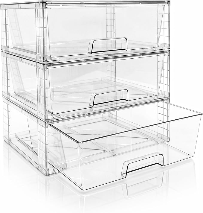 Wide Large Stackable Storage Drawers by XWYWX