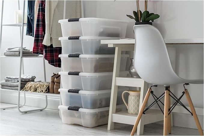 IRIS USA 27 Qt Stackable Plastic Storage Bins - Image 5