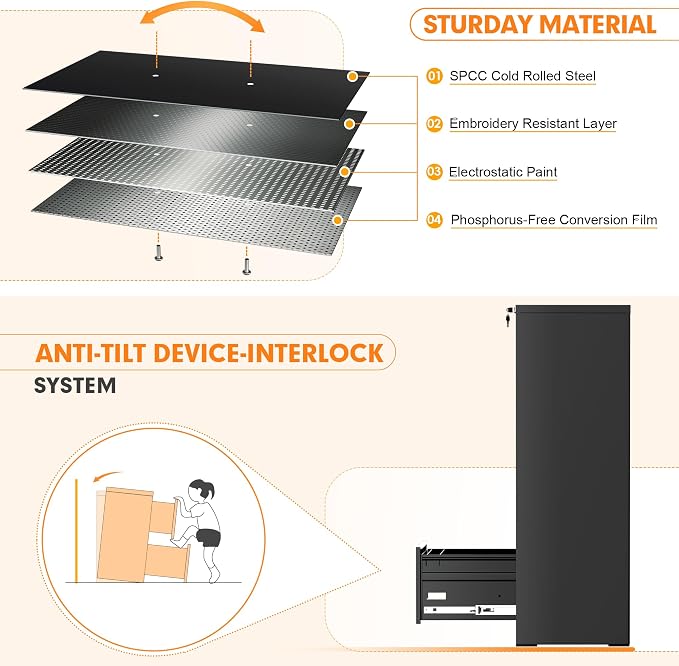 INTERGREAT 4 Drawers File Cabinet - Image 5