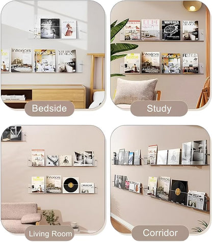4-Pack 17" Acrylic Magazine Holder Vinyl Records Holder, Display Floating - Image 4