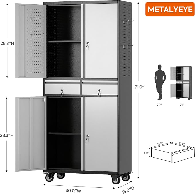 71''H Metal Storage Cabinet - Image 3