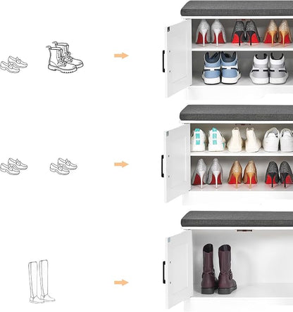 HOMSHO Farmhouse Shoe Storage Bench - Image 7