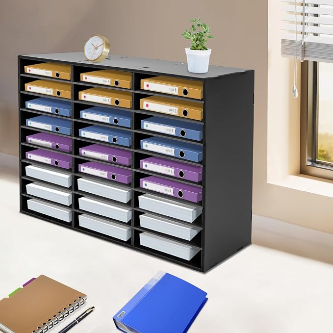 27 Compartments Literature Organizer, Desktop File Sorter Mail Center Paper - Image 6