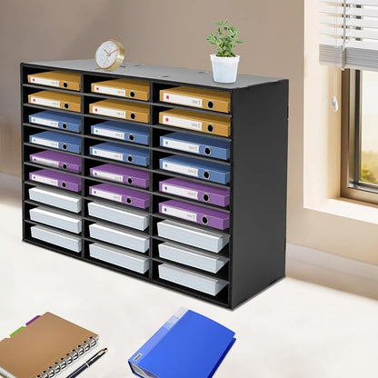 27 Compartments Literature Organizer, Desktop File Sorter Mail Center Paper - Image 6