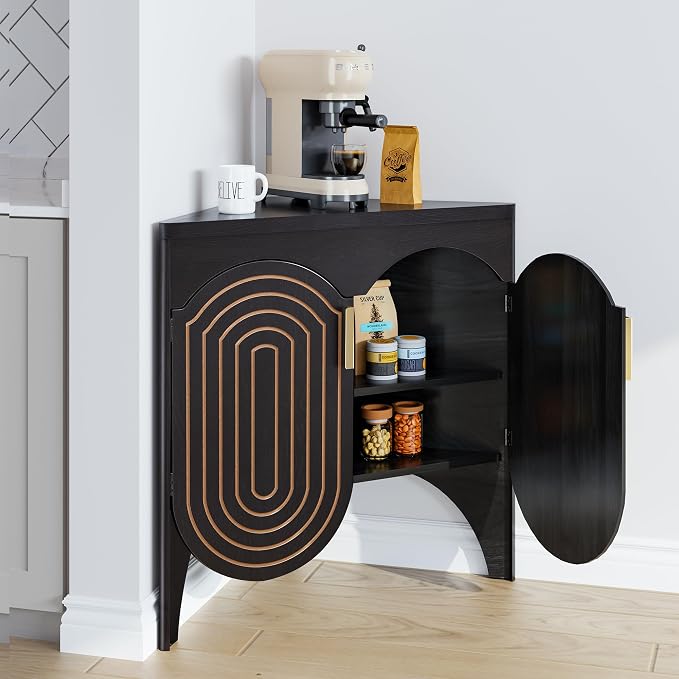 Small Corner Storage Cabinet, Mid Century Modern Floor Corner Cabinet - Image 6