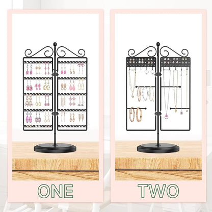 MODOWEY Rotating Jewelry Holder Organizer Stand Earring Display Metal Rack | - Image 3