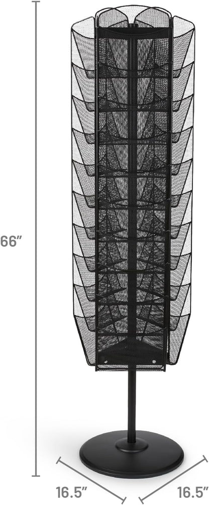 Safco Onyx Rotating Mesh Magazine Holder, Display Rack - Image 4