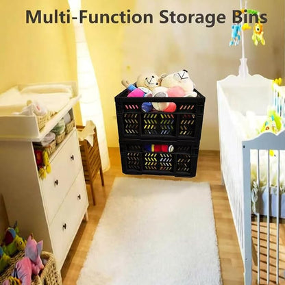 4-Pack 20L Foldable Storage Crates, Heavy Duty Plastic Milk Crates - Image 8