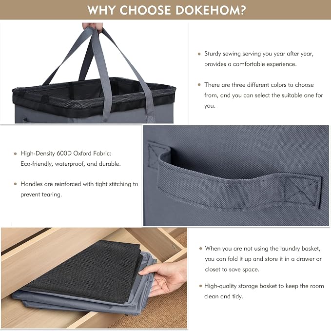 DOKEHOM 90L X-Large Laundry Basket - Image 4