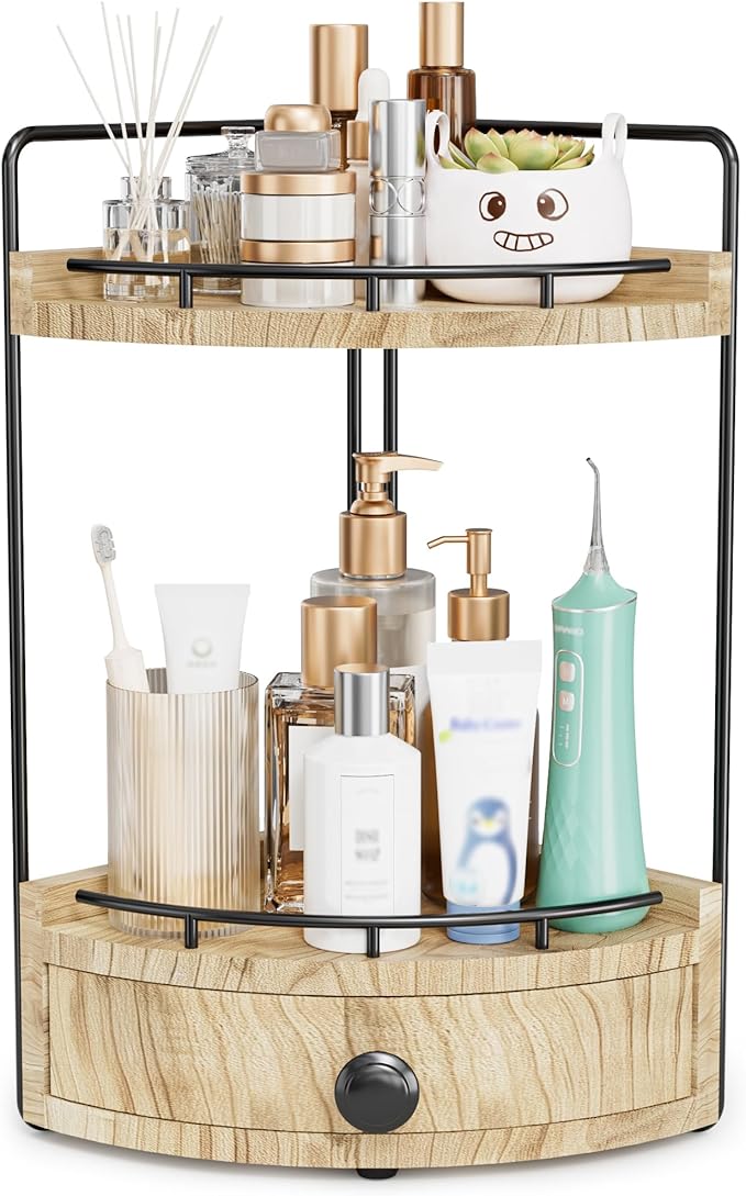 2-Tier Corner Bathroom Counter Organizer by Unknown