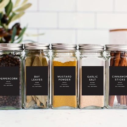 230 Black Spice Labels by ThreeKin | Waterproof & Oil-Resistant Pre-Printed - Image 5